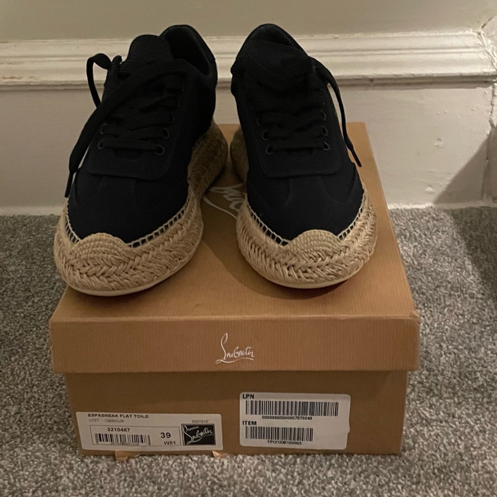 Christian Louboutin Toile Calfskin Espasneak Flat Sneaker